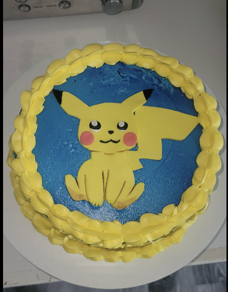 Custom Pokemon pikachu birthday cake. Made by Nan's Nummies