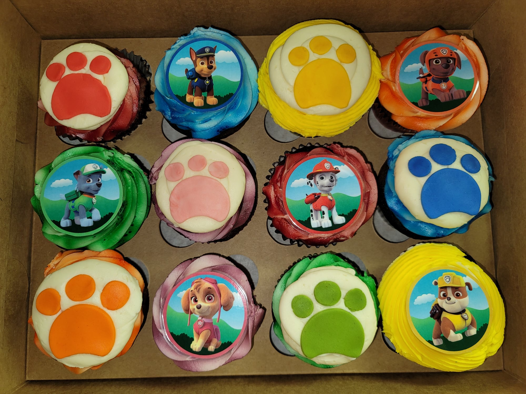 cupcakes paw patrol made by Nan's Nummies