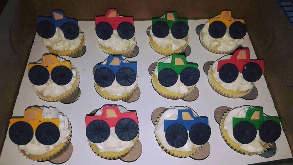 monster truck cupcakes made by Nan's Nummies