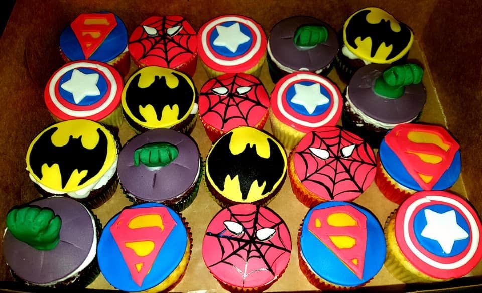 superhero cupcakes made by Nan's Nummies
