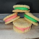 Four cookies stacked on top of each other.