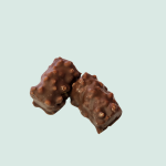 Two chocolate bars on a light background.
