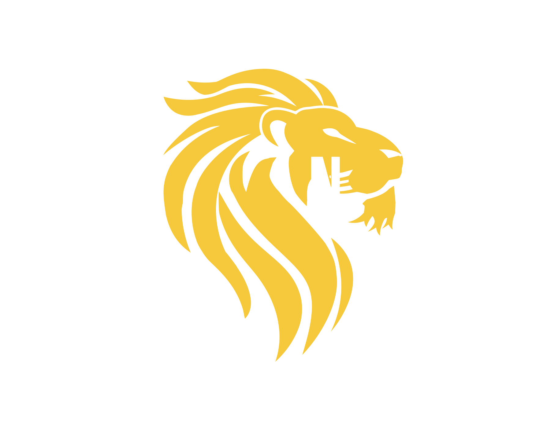 Golden Lion Logo With A Stylized Mane.
