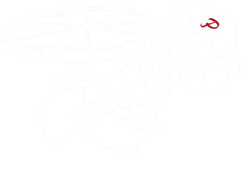 Outline Of Cartoon Chef Holding A Pizza, With A Red "r" On The Hat.